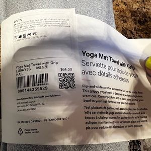 Lululemon Yoga Mat towel